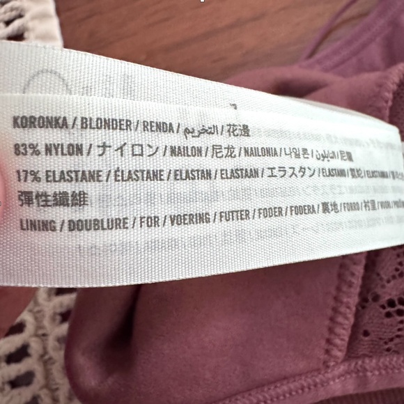 Gilly Hicks Seamless Lace Back Crop Top/Bralette in Mauve Size Large - Picture 8 of 10